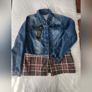 DG2 DIANE GILMAN PLAID JACKET/TOP